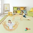 thumbnail image 3 of Patiojoy 5-in-1 Triangular Set of 3 Baby Climbing Toys w/ Triangular Climber Arch Ramp Rocker Indoor Outdoor Playground Wood Climbing Set Multi-Color, 3 of 10