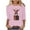 Pink Christmas Clothes For Women, variant on Cadancy Christmas Tshirts Women Party 3/4 Sleeve Plus Size Winter Tops Dressy Cute Santa Claus Holiday Blouses Casual Crewneck Vintage Xmas Funny Shirts