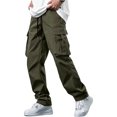 thumbnail image 3 of Clossjun Men's Casual Cargo Pants Daily Wear Work Out Pants With Pockets Breathable Elastic Waist Athletic Pants for Hiking Street Wear 3XL, 3 of 6