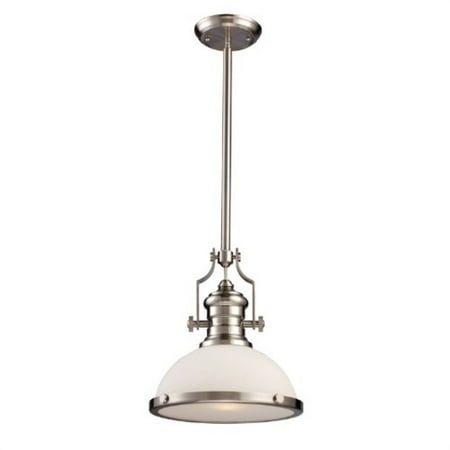 Landmark Pendants Landmark Lighting - Landmark 66123-1 Chadwick 1-Light 14-Inch Pendant, Satin Nickel with Frosted Glass