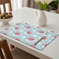 thumbnail image 6 of Placemat, Pioneer Flower Floral Print Pattern Place Mats Table Mat Set Of 2, PVC Washable Placemats for Party Kitchen Dining Decoration, 18x12 Inch, Fade Resistant, 6 of 6