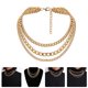 thumbnail image 3 of Xiao Hua Conjunto de collar de 2 piezas, cadena de metal de moda, cadena de hueso con candado, collar de mujer, 3 of 5