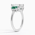 thumbnail image 2 of First Jewel Three Stone Emerald Cut 2.2 Ct Lab Created Emerald Diamond Engagement Ring - 14K White Gold Plated Wedding Ring - Lab Grown Wedding Anniversary Ring, 2 of 3