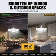 Bell + Howell Hex Bulb E26 LED Ultra Bright 6 Panel Light Bulb, Socket Light, Adjustable Shop Light Ceiling Light, No Wiring Needed, 60 Watts