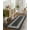 Black, variant on 5x7ft Washable Scalloped Rug,Modern Geometric Low Pile Carpet Stain Resistant Non-Slip, Faux Wool Feel Throw Rug for Living Room Bedroom Office Entryway