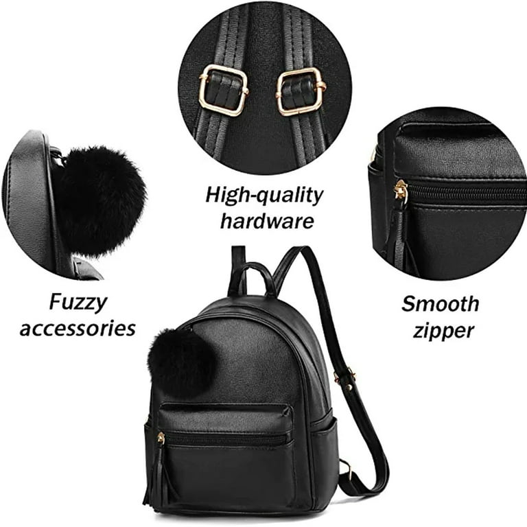 Mini Backpack Purse for Girls Teens Women Purses PU Leather Backpack Shoulder Bag with Charm Tassel Walmart