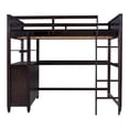 thumbnail image 3 of Loft Bed In With Drawers And Shelf. Full Size Solid Wood Construction. Enhance Bedroom Storage Organization Wood, Desk Look, 3 of 6