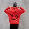 thumbnail image 1 of Suéter deportivo de manga larga con capucha y cara sonriente a juego de colores a la moda informal para hombre, 1 of 1