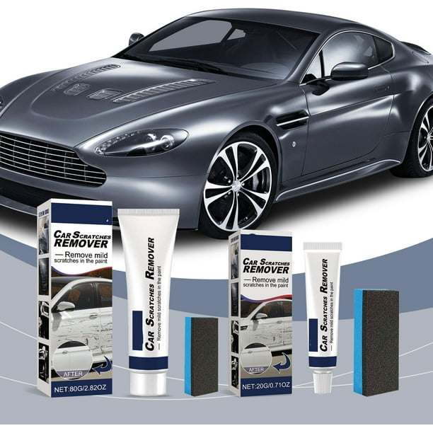 Pasta Reparadora para Rayones de Autos 20g y 80g | Removedor de Rayones y Compuesto Pulidor para Pintura Automotriz | Incluye Aplicador de Esponja | Restaura Superficies Pintadas | Fácil Uso DIY