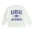 thumbnail image 4 of Women's Gameday Couture White Kansas Jayhawks Premium Fleece Drop Shoulder Oversized Pullover Sweatshirt, 4 of 4