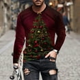 thumbnail image 2 of KeShDi Christmas Flannel Shirt for Men Casual Fashion Printing Round Neck Pullover T-Shirt Short Sleeve White XL, 2 of 5
