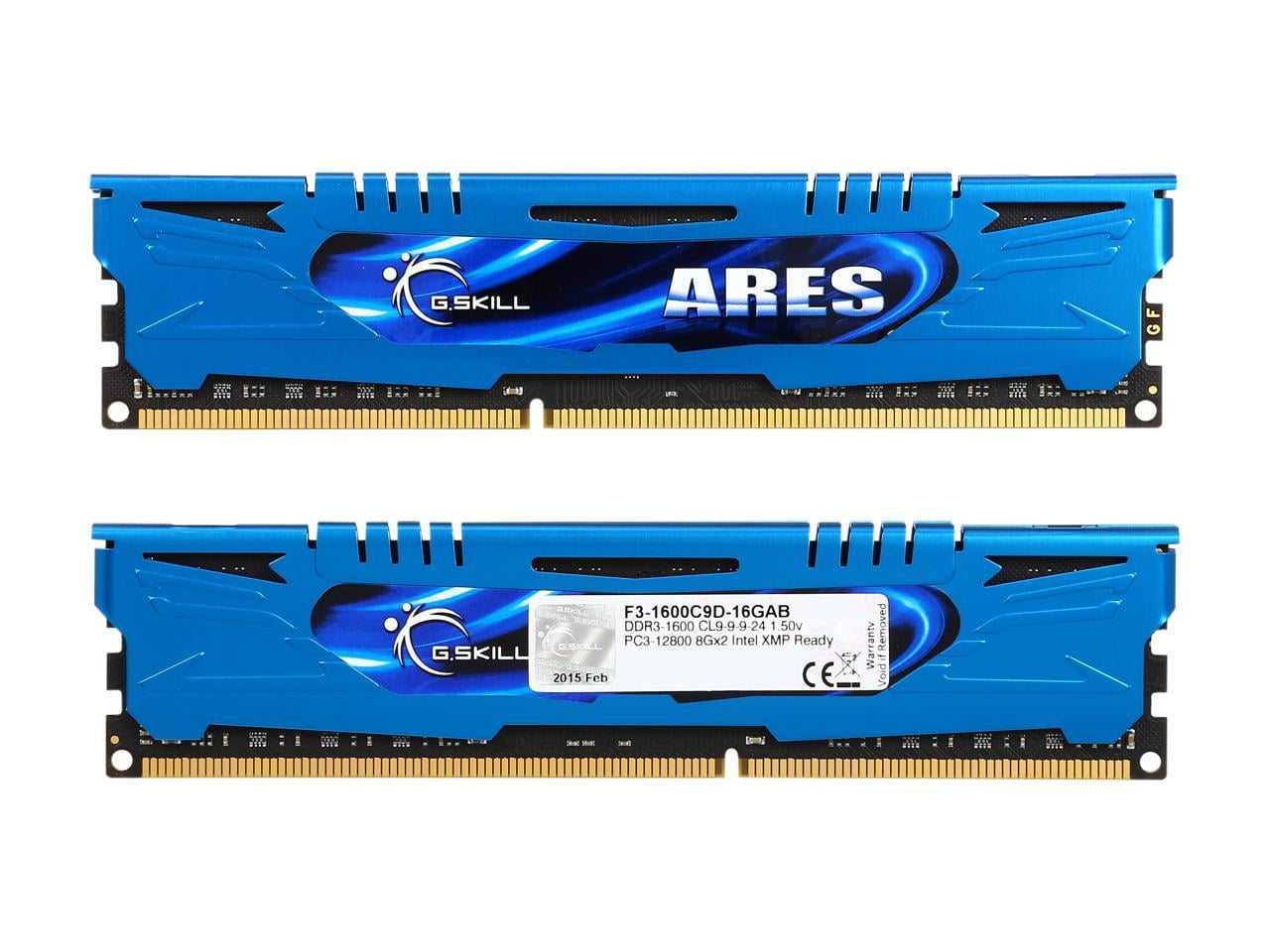 G.SKILL Ares Series 16GB (2 x 8GB) 240-Pin PC RAM DDR3 1600 (PC3 12800) Low Profile Extreme Performance Memory Model F3-1600C9D-16GAB