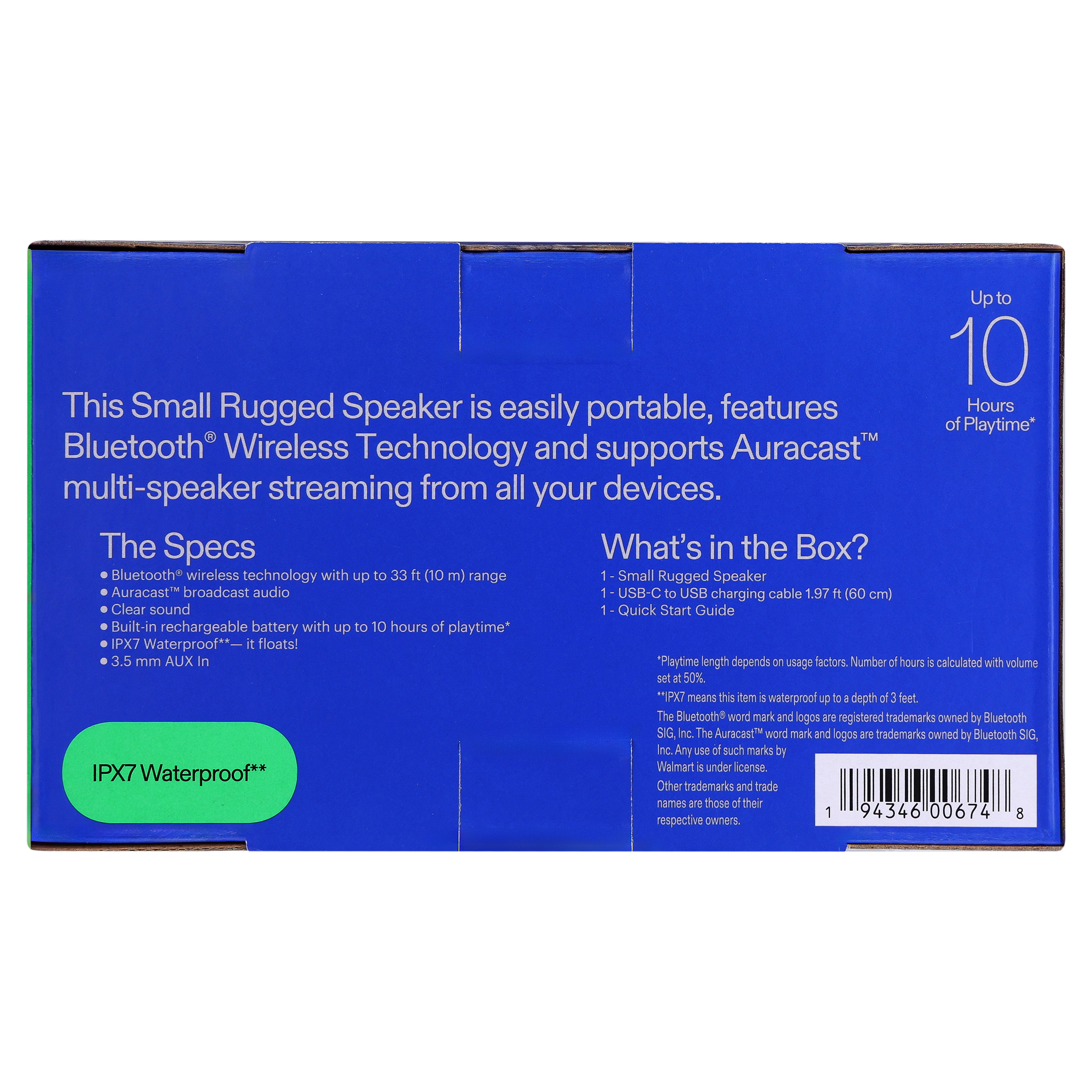 onn Small Rugged Bluetooth Speaker, Graystone photo 8
