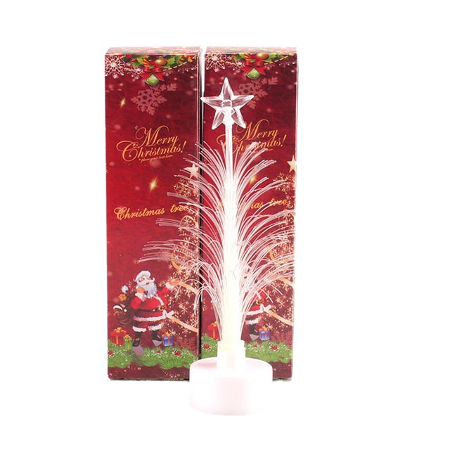 SGACAI Mini luz LED de noche para árbol de Navidad que cambia de color, luz USB de fibra óptica