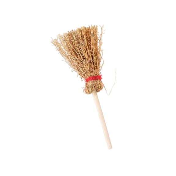 AMARHH Halloween Mini Straw Witch Brooms, 6 Inch Realistic Straw Broom Handmade Miniature Crafts, Halloween Party Decorative Props Hanging Decorations