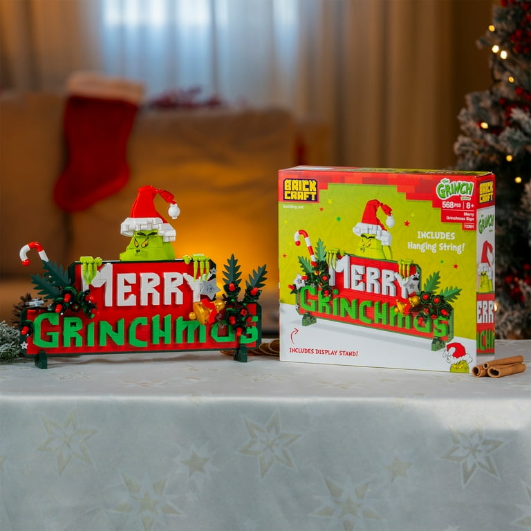 Brickcraft The Grinch Merry Grinchmas Sign Building Kit, 568-Piece
