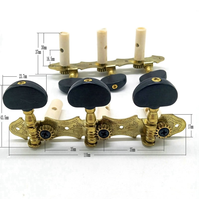 4X Left Right Classical Guitar String Tuning Pegs Machine Heads Tuners Keys 3L3R Professional Guitar Accessories,Black