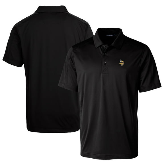 Men's Cutter & Buck Black Minnesota Vikings Prospect Textured Stretch Big & Tall Polo