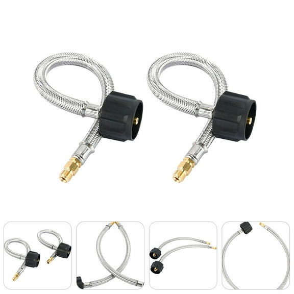 2 Pack RV Propane Hose Pigtail - 1/4 Male Inverted Flare with Propane Tank Type - Suitable for Dual Propane Regulator