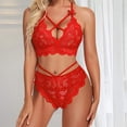 thumbnail image 3 of Conjunto de lencería de encaje sexy de 2 piezas para mujer, sujetador de malla y panty, lencería con correa, babydoll, lencería de encaje con tiras, 3 of 8