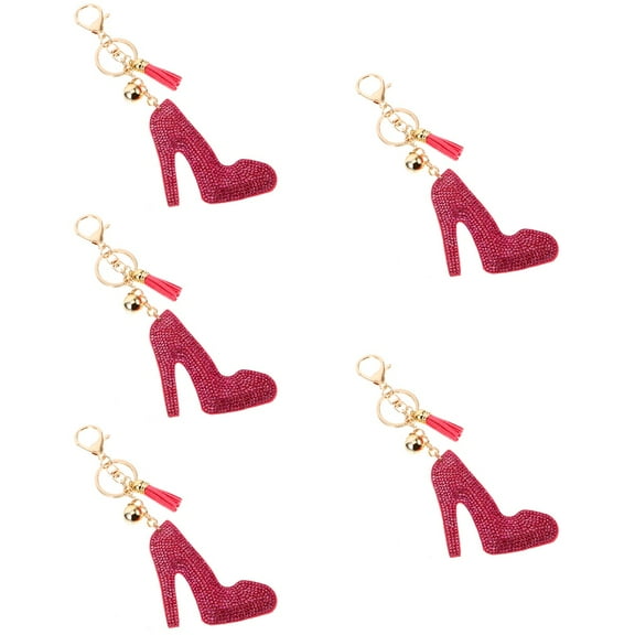 5 Count Charm Bracelet Chain Key Rings High Heels Keychain Miss