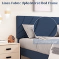 thumbnail image 3 of 4 EVER WINNER Full Size Bed Frame with Adjustable Headboard, Full Bed Frame with Linen Fabric Upholstered, Strong Wooden Slats, No Box Spring Needed, Noise Free, Easy Assembly, Blue, 3 of 5