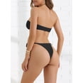 thumbnail image 3 of DARING DIVA Women's Metal Ring Bandeau Bikini Set X-Large Black, 3 of 6