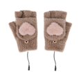 thumbnail image 2 of Plush Thermal Hand Warmer USB Gloves Adjustable Temperature Power Bank Heated Gloves With Fingerless Cover -  Single-sided Heating + Adjustable Temperature  45 Degrees / Second, 2 of 8