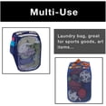 thumbnail image 5 of Smart Design Pop Up Laundry Hamper with Easy Carry Handles and Side Pocket - Durable Mesh Fabric - Collapsible Design - Clothes and Laundry - Home Organization - Holds 2 Loads - 13 x 21 Inch - Blue, 5 of 5