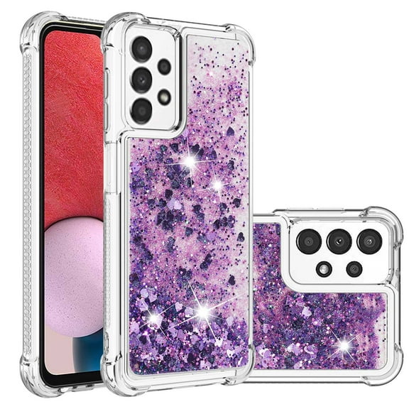 Case for Samsung Galaxy A13 4G Bumper Cover Sparkly Glitter Bling Flowing Liquid