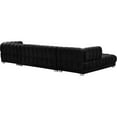 thumbnail image 6 of Maklaine Contemporary Deep Biscuit Tufted Black Velvet 3pc. Sectional, 6 of 15
