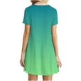 thumbnail image 7 of pstuiky Plus Size Dresses for Curvy Women, Gradient Print T Shirt Dresses for Women Mini Dresses Dressy Short Sleeve Crew Neck Evening Dresses for Women Vintage Dress Green S, 7 of 7