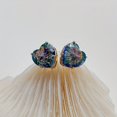 thumbnail image 3 of Heart-Shaped Zirconia Stud Earrings Pair of Delicate Cute Hip-Hop Style Earrings, 3 of 3