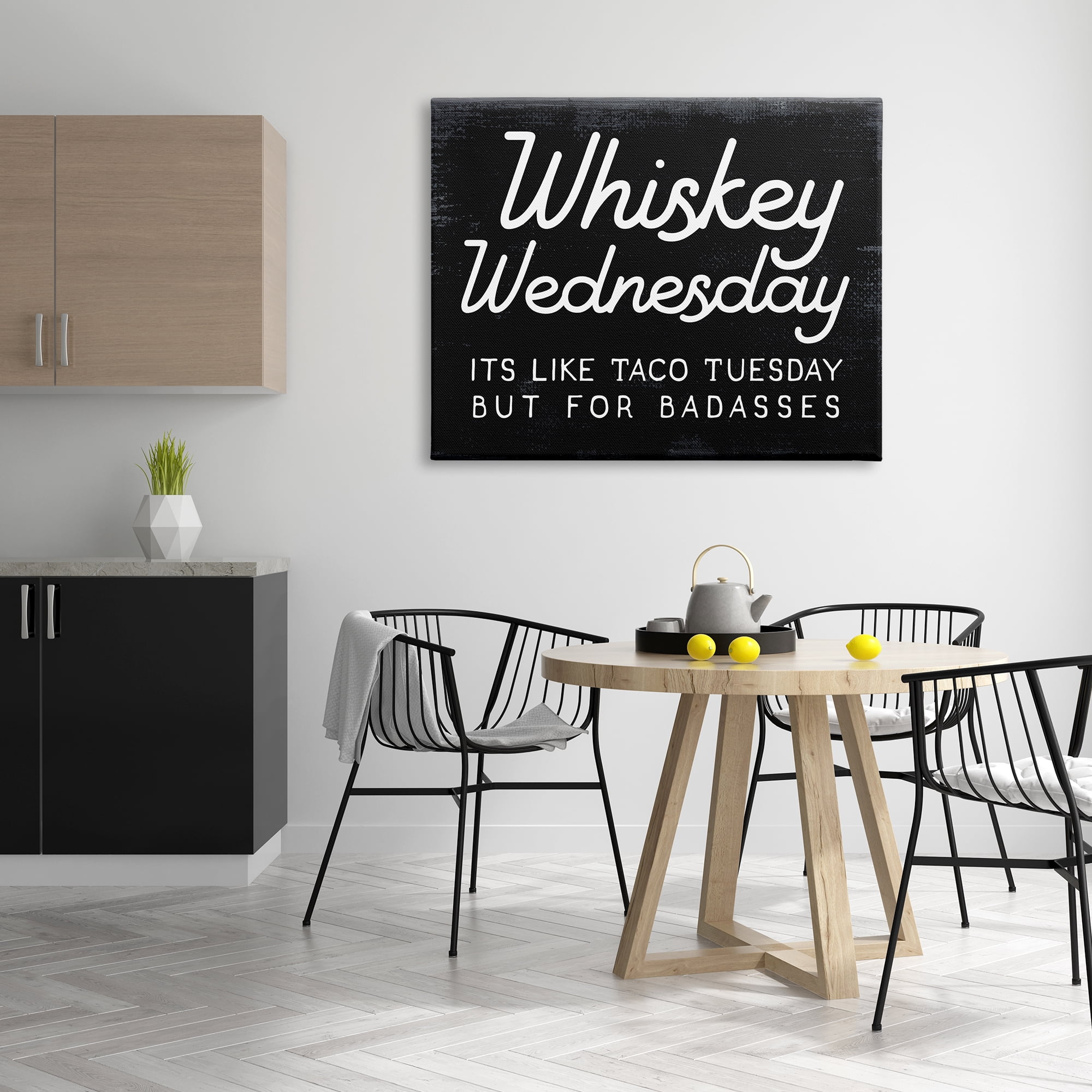 Stupell Industries Funny Whiskey Wednesday Food & Beverage Painting Gallery Wrapped Canvas Art Print Wall Art, 48 x 36