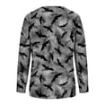 thumbnail image 4 of HKEJIAOI Blouse d'Halloween pour Femmes Manches Longues Col Rond Imprimé Géométrique Moderne Célébration d'Halloween Haut Gris, 4 of 5