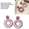 thumbnail image 4 of Geometric Rhinestone Disc Dangle Earrings Elegant Fashion Lightweight Suitable for Party, Great Gift with Zinc Alloy and Rhinestone Construction, 4 of 7