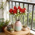 thumbnail image 4 of Ramo de rosas artificiales con tallos florales realistas para decoración de bodas en el hogar | Rosas de plástico sintético con tallos flexibles, 4 of 6