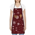 thumbnail image 3 of Yiaed Romantic white snowflakes Print Kitchen Apron with Hand Wipe Pockets,Big Pocket,Aprons for Women with Pockets, Waterproof for Cooking Baking, 3 of 7