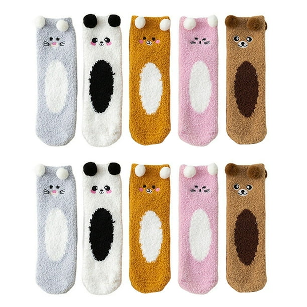5 pares de calcetines adorables calcetines calientes calcetines de protección contra el hogar calcetines de hogar