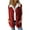 Red, variant on Women V-Neck Fleece Outerwear Vests Plush Button Down Jacket Tops Sleeveless Gilet Coats with Pockets Red M