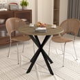 thumbnail image 6 of PORKISS Round Dining Table for 4, Small Circle Kitchen Table with Metal Black Legs for Kitchen Living Room (Only Table), 31.5" Table, Rustic Brown, 6 of 12
