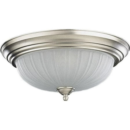

Quorum 3 Light Bowl Flush Mount in Satin Nickel