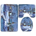 thumbnail image 1 of Juego de alfombras de baño ABPHQTO Pueblo de vacaciones de Navidad de invierno 3 piezas, 1 of 2