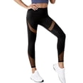thumbnail image 2 of Women's High Waisted Mesh Panel Leggings Stretchy Workout Yoga Pants Athletic Tights, 2 of 4