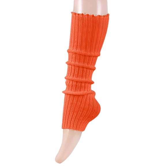 TELOLY Warm Foot Covers for Women Solid Color Party Thigh High Socks Neon Colored Knitted Leg Warmers Wool Leg Warmers for Women Wide Calf Long Leg Warmers for Women Winter Yoga Leg Warmers Women