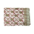 thumbnail image 5 of Vintage Hand Block Printed Kantha Quilt Indian Twin Size Bedspread Bedding Cotton Throw Floral Print, 5 of 5