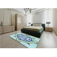 thumbnail image 4 of Ahgly Company Indoor Round Patterned Light Aquamarine Green Area Rugs, 3' Round, 4 of 6