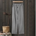 thumbnail image 5 of Baberdicy Womens Casual Pants Womens Trousers Back Pants Elastic Cotton Waist Drawstring Pants Casual Pants Woen Pant, G-Grey, Size: S, 5 of 6