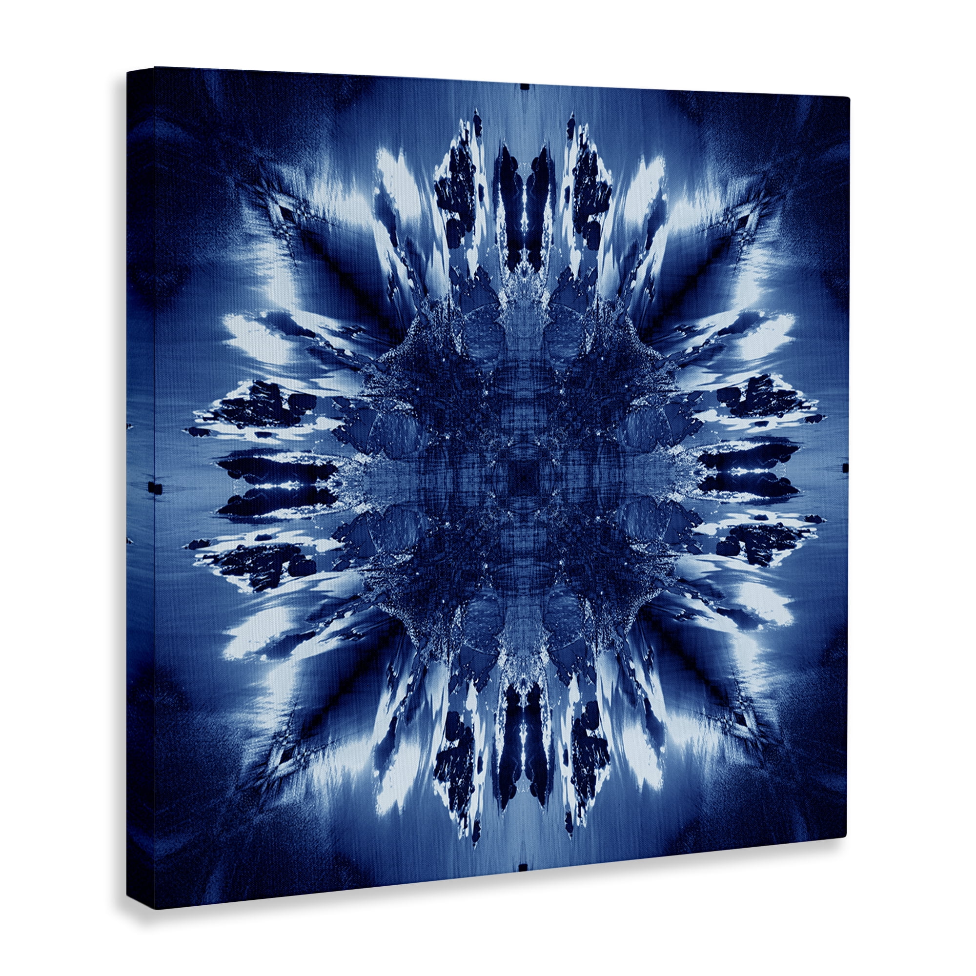 Stupell Industries Tie Dye Mirrored Shapes Abstract Painting Wrapped Canvas Art Print Wall Art, 24 x 24