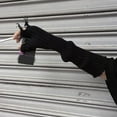 thumbnail image 4 of Unisex Ripped Gloves Knitted Fingerless Gloves Flexible Armwear Winter Accessory For Streetwear Fashion Enthusiast, 4 of 8
